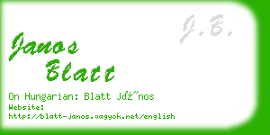 janos blatt business card